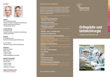 Flyer Unfallchirurgie - Klinikum Freising