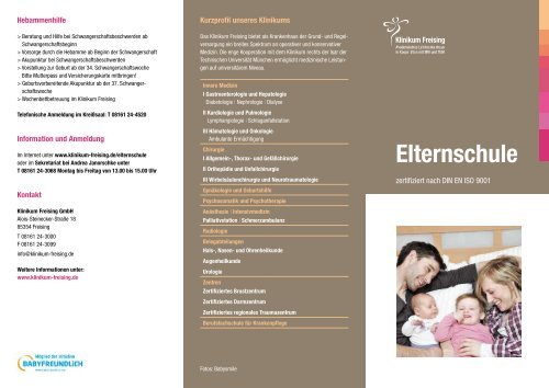 Flyer zur Elternschule (PDF) - Klinikum Freising