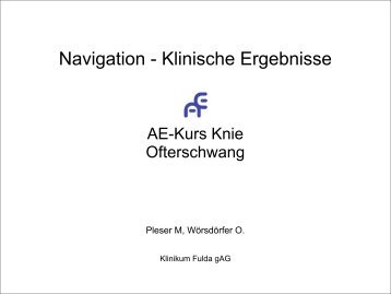 Navigation - Klinische Ergebnisse - Klinikum Fulda