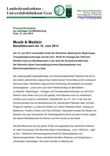 Pressemitteilung vom 12. Juni 2013 - LKH-Univ. Klinikum Graz