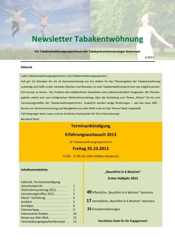 Newsletter Tabakentwöhnung - LKH-Univ. Klinikum Graz