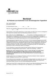 Merkblatt - im Klinikum Oldenburg
