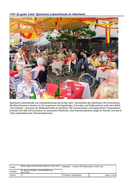 Newsletter-12-2013 - Klinikum SaarbrÃ¼cken