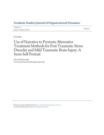 Use of Narrative to Promote Alternative Treatment Methods for Post ...