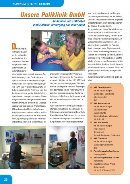 Zeitschrift der Klinikum Chemnitz gGmbH