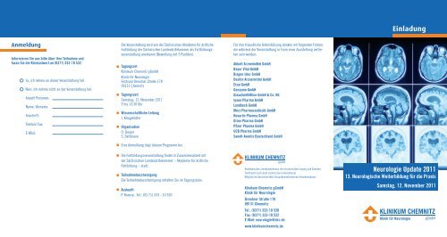 Einladung Neurologie Update 2011 - Klinikum Chemnitz
