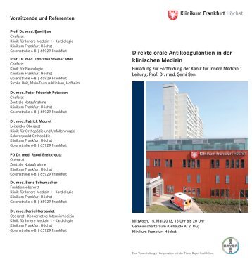 Einladungsflyer - Klinikum Frankfurt HÃ¶chst