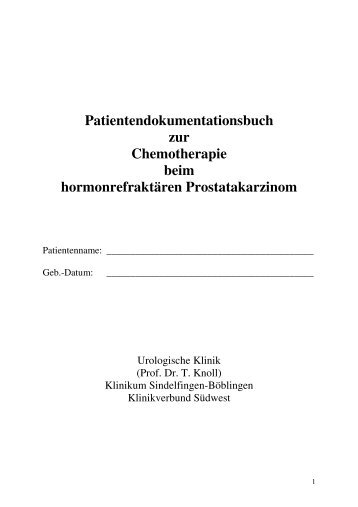 Patiententagebuch Taxotere (Docetaxel) - Klinikverbund-SÃ¼dwest