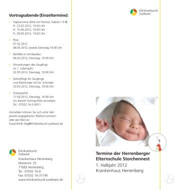 Termine der Herrenberger Elternschule Storchennest 1. Halbjahr ...