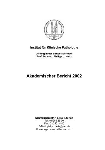 Akademischer Bericht 2002 - Institut für Klinische Pathologie ...