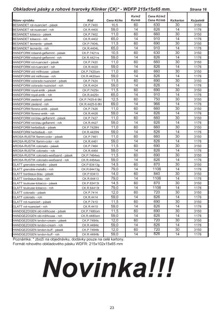 Novinka - KLINKER Centrum sro