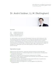 Dr. AndrÃ© Soldner, LL.M. (Nottingham) - Klinkert Zindel Partner