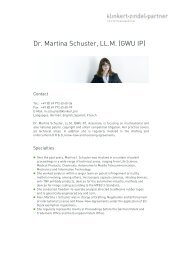 Dr. Martina Schuster, LL.M. (GWU IP) - Klinkert Zindel Partner