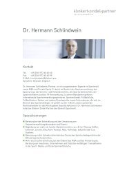 Dr. Hermann Schlindwein - Klinkert Zindel Partner