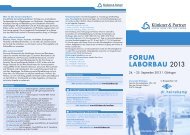 Forum Laborbau 2013 - Klinkner & Partner - Klinkner & Partner GmbH