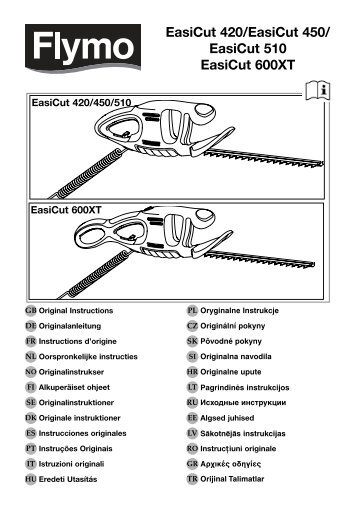 OM, Flymo, EasiCut 420, EasiCut 450, EasiCut 510, EasiCut 600XT ...