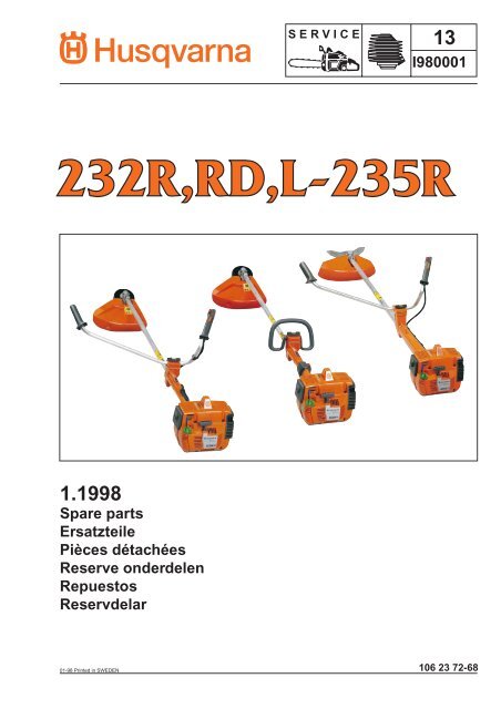 IPL, 232 L, 232 R, 323 RD, 235 R, 1998-01, Brush Cutter - Husqvarna