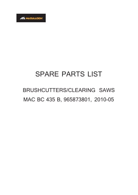 mcculloch brush cutter parts