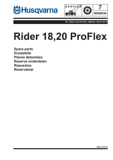 IPL, Rider 18 ProFlex, Rider 20 ProFlex, 2000-03 - Husqvarna