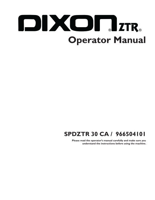 om, speedztr 30 ca, 2010-01, zero turn: consumer, 966504101 - Dixon