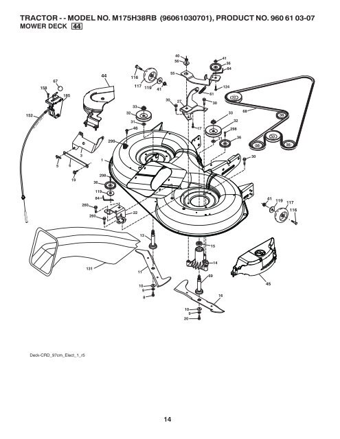 McCulloch, M175H38RB, 96061030701, 2011-05, Tractor - Klippo