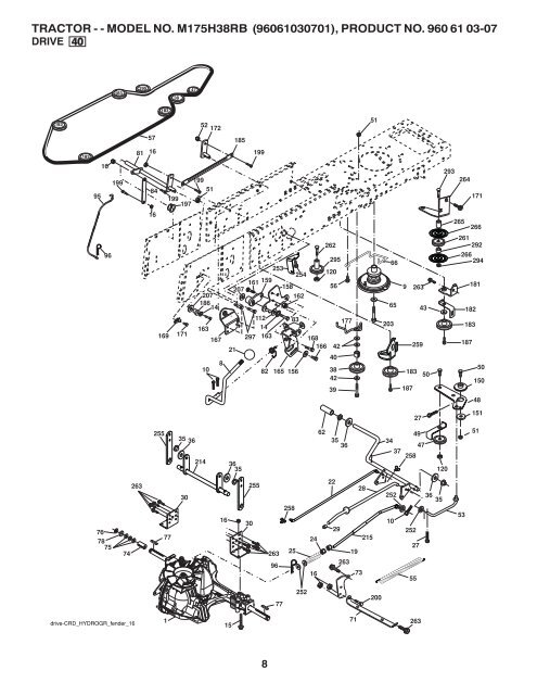 McCulloch, M175H38RB, 96061030701, 2011-05, Tractor - Klippo