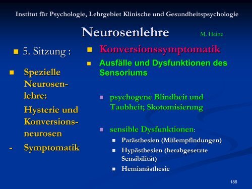 Neurosenlehre - Klinische und Gesundheitspsychologie