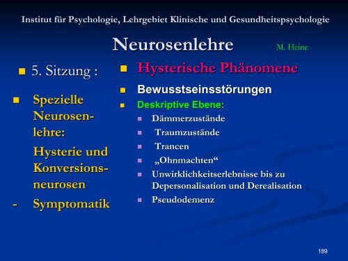 Neurosenlehre - Klinische und Gesundheitspsychologie