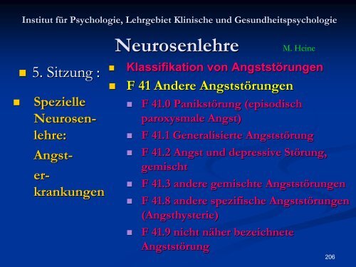 Neurosenlehre - Klinische und Gesundheitspsychologie