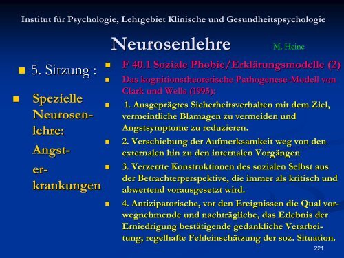 Neurosenlehre - Klinische und Gesundheitspsychologie