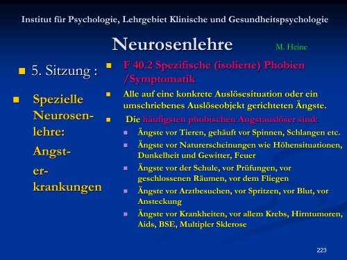 Neurosenlehre - Klinische und Gesundheitspsychologie