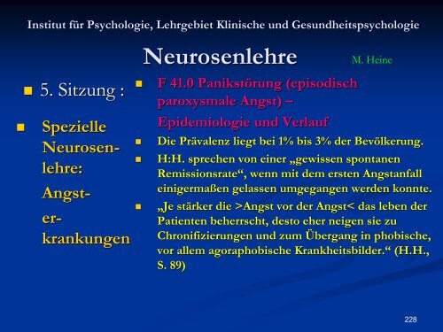 Neurosenlehre - Klinische und Gesundheitspsychologie