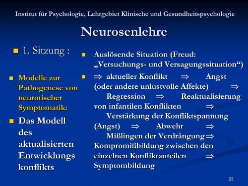 Neurosenlehre - Klinische und Gesundheitspsychologie