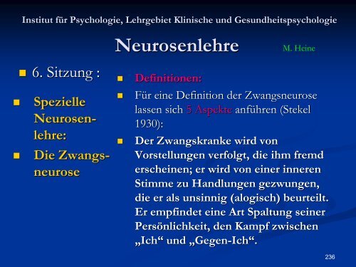 Neurosenlehre - Klinische und Gesundheitspsychologie