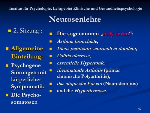 Neurosenlehre - Klinische und Gesundheitspsychologie