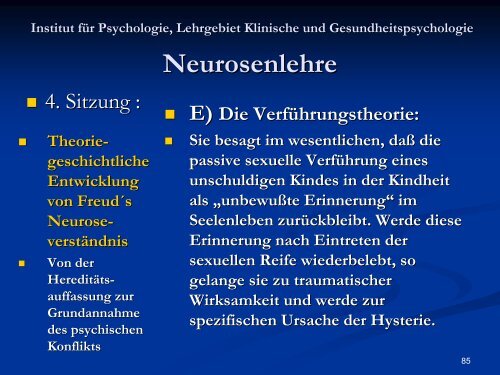 Neurosenlehre - Klinische und Gesundheitspsychologie