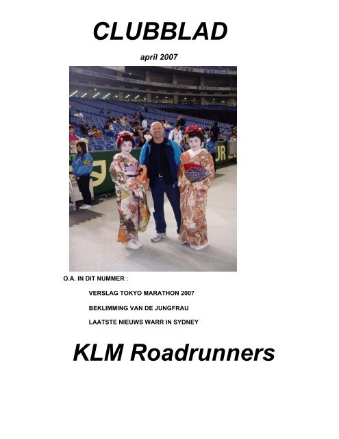 clubblad - KLM RoadRunners