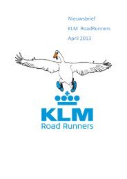 Nieuwsbrief KLM RoadRunners April 2013
