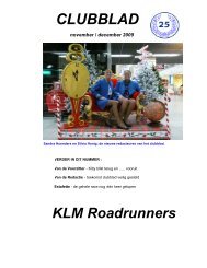 clubblad - KLM RoadRunners