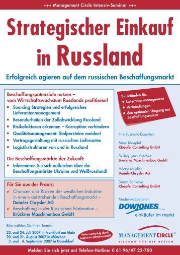 Strategischer Einkauf Russland - Kloepfel Consulting GmbH