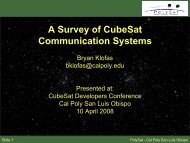 A Survey of CubeSat Communication Systems - Klofas.com