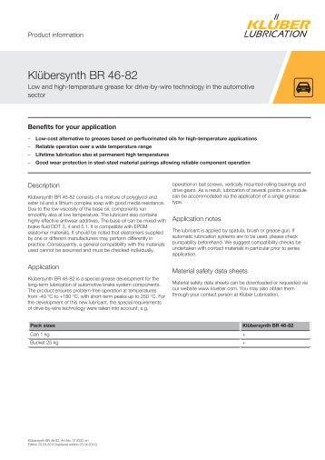 KlÃ¼bersynth BR 46-82 - KlÃ¼ber Lubrication