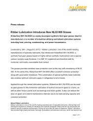 KlÃ¼ber Lubrication Introduces New NLGI 000 Grease