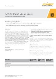 ISOFLEX TOPAS NB 52, NB 152 - KlÃ¼ber Lubrication