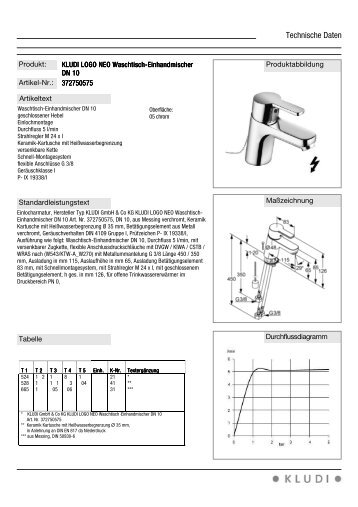 Technische Daten - kludi