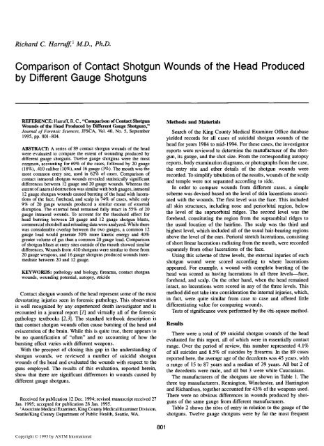Comparison of Contact Shotgun Wounds of the Head  ... - Library