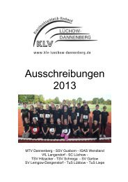 Ausschreibungen 2013 - KLV LÃ¼chow-Dannenberg eV