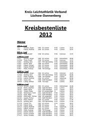 Kreisbestenliste 2012 - KLV LÃ¼chow-Dannenberg eV