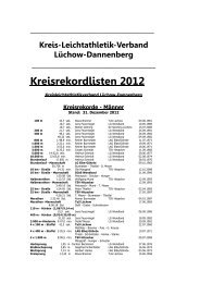 Kreisrekorde Stand 31.12.2012 - KLV LÃ¼chow-Dannenberg eV