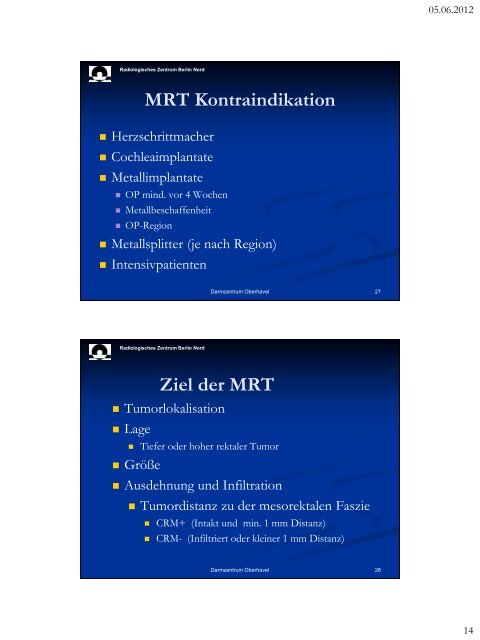 MRT in der Diagnostik und prognostischen Aussage